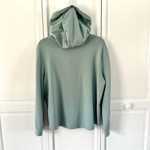 Eberjey Mason Lace-Up Mason Stretch Pima Cotton Modal Sky Blue Hoodie Size Large - Picture 9 of 16